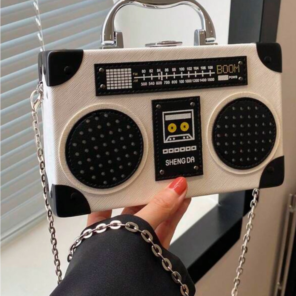 Black and White Portable Speaker